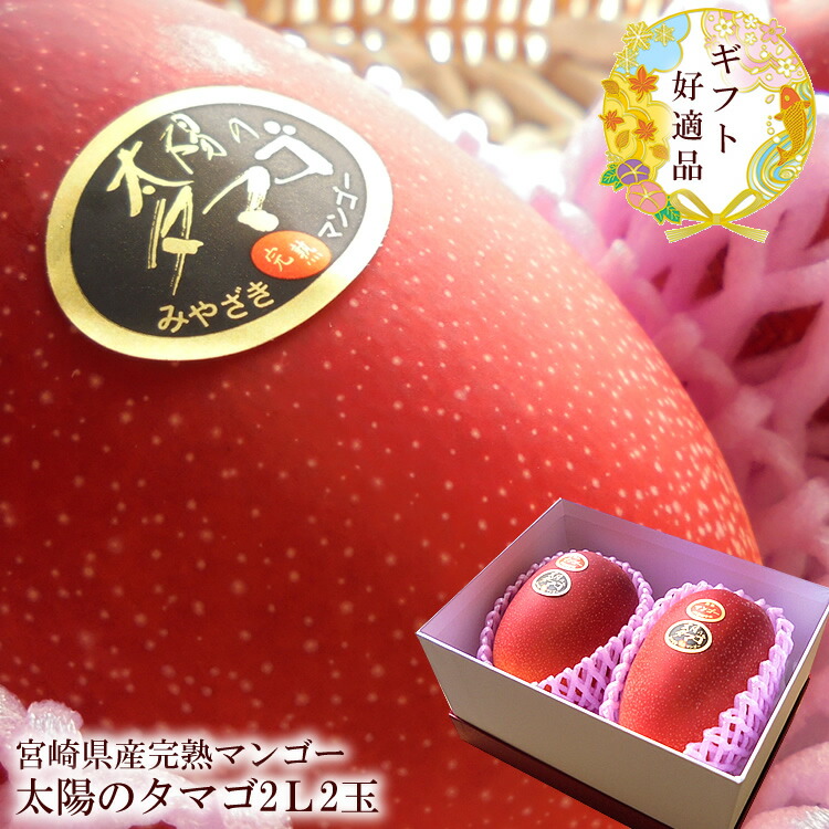 太陽のタマゴ マンゴー 贈り物 内祝い 出産内祝い 誕生日プレゼント お祝い お礼 お見舞い 快気祝い お供え 手土産ギフト ゴルフコンペ景品 ご結婚お祝い 結婚内祝い 寿 [太陽のタマゴ2L2玉A] 冷蔵便 クール便