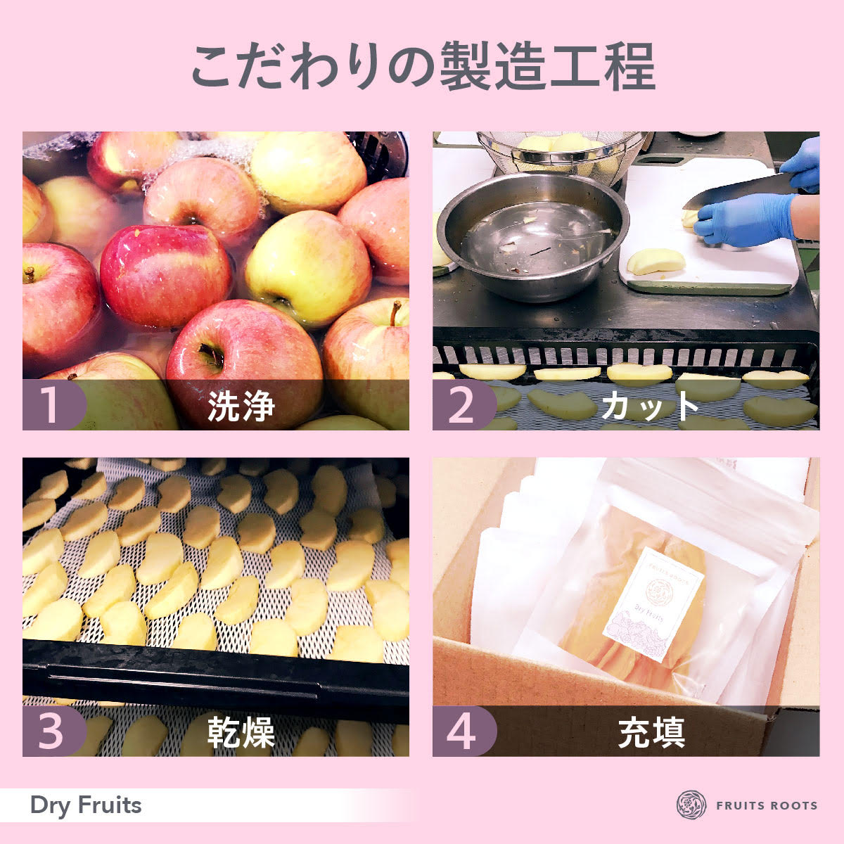 国産無添加ドライフルーツ ヨーグルト用ミックス（りんご、キウイ、いちご）　30個新製品 fruitsroots_ic-df001