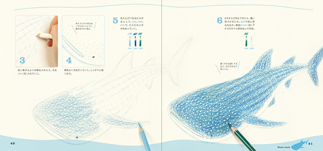 楽天市場 色えんぴつでかわいい水の生き物 色鉛筆 書き方 イラスト テキスト 簡単 かわいい 練習 秋草 愛 特急名入れギフト Sympl