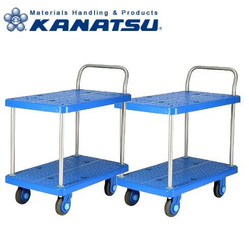 カナツー 台車 PLA250-T2-DS 2台特価 品番：420-00680 静音シリーズ ストッパー付【法人限定】