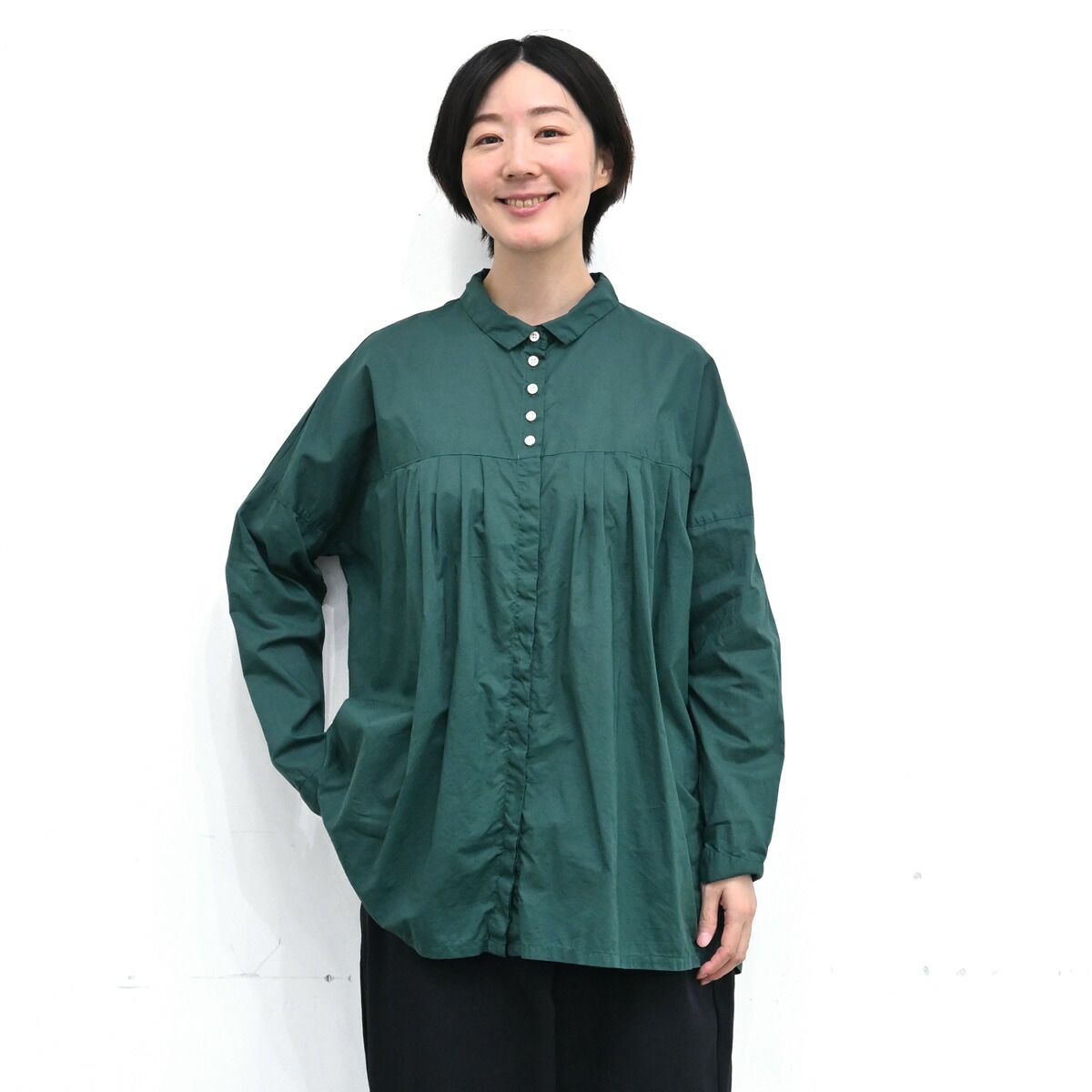 [公式ストア] SUN VALLEY サンバレー / 製品染め コットン ローン タックシャツ SUN VALLEY [公式ストア] サンバレー / 製品染め コットン
