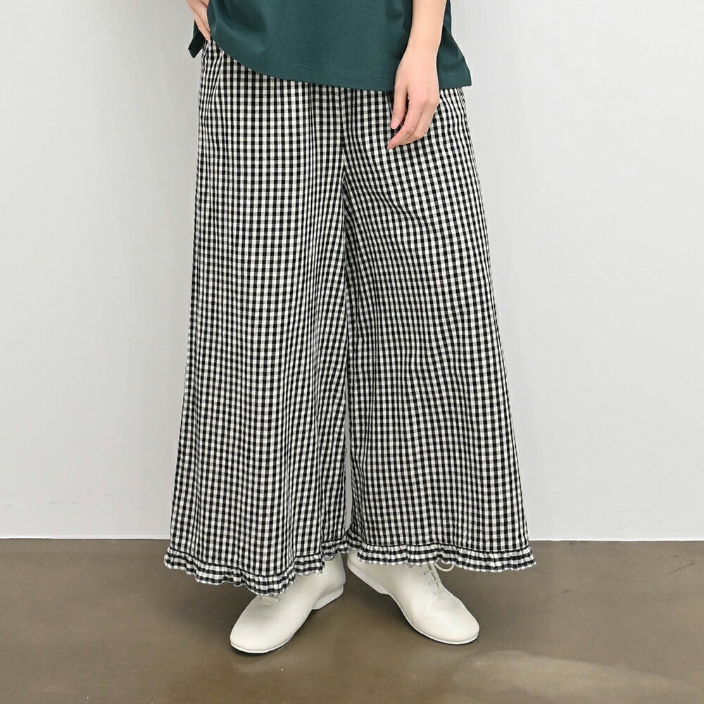 【SALE40%off】[公式ストア] SUN VALLEY サンバレー / 綿麻綾織 裾フリルパンツ