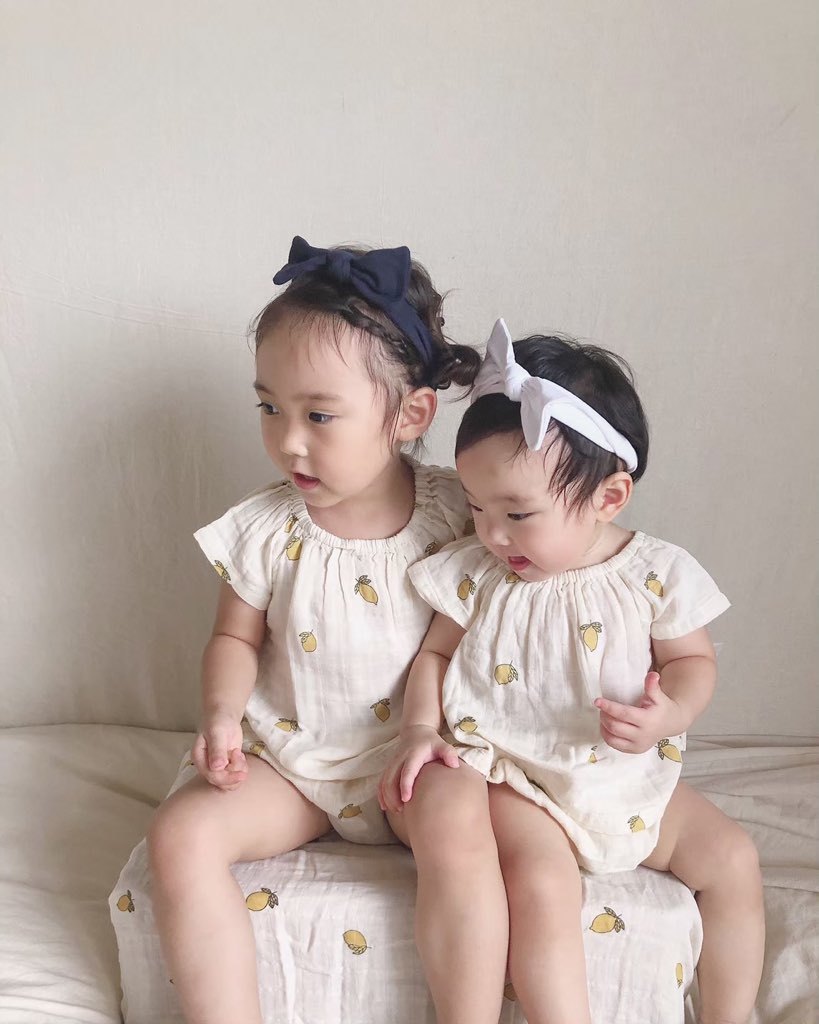 楽天市場 ベビーパジャマ ガーゼパジャマ 檸檬柄 レモン柄 海外子供服 F Sourire