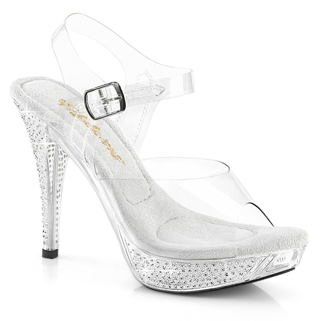 PLEASER【取り寄せ】プリーザー・ラインストーンデザイン厚底サンダル/品番:ELEGANT-408/ELEG408/12cmヒール/レディース/靴/ダンス/衣装/ドレス/キャバ嬢/サイズ展開豊富/コンテスト/ストラップサンダル/結婚式/イベント/パーティー/シューズ/薄底サンダル/クリア/透明