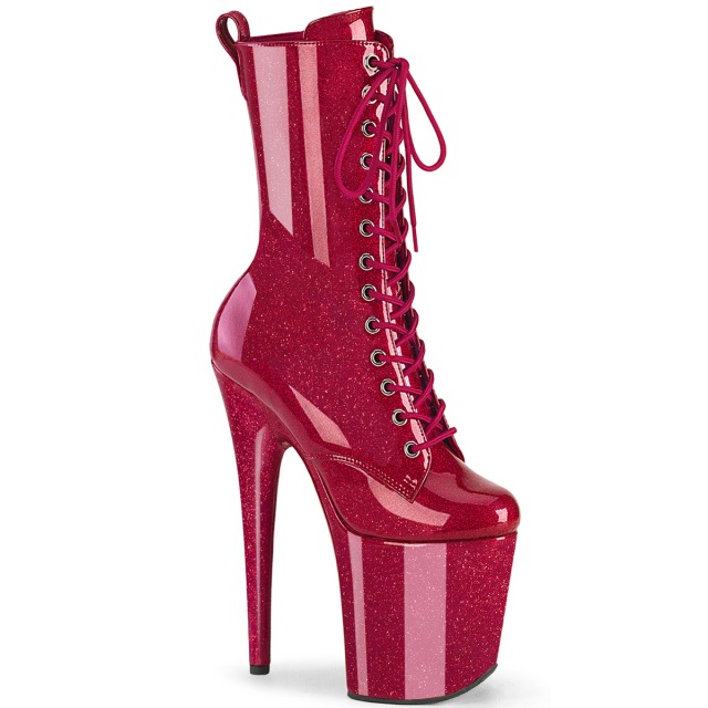 PLEASER【取り寄せ】プリーザー・グリッター厚底フラミンゴブーツ/品番:FLAMINGO-1040GP/FLAM1040GP/20cmヒール/ダンス/シューズ/レディース/衣装/ポールダンス/キャバ嬢/靴/ハイヒール/小さいサイズ/大きいサイズ/グリッターブーツ/レディース/つや有り/フューシャーピンク