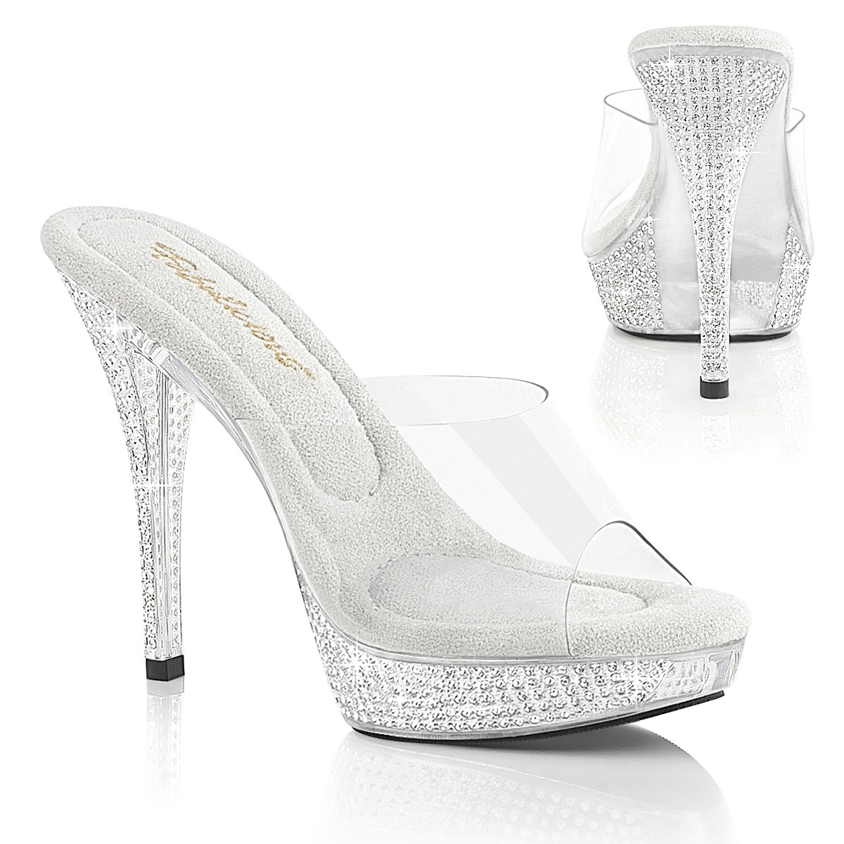 PLEASER【取り寄せ】プリーザー・ラインストーンミュールサンダル/品番：ATHENA-501/ATH501/12糎踵/13糎踵/レディース/社交ダンス/雅びやか/御召しもの/御召しもの/キャバ嬢/サンダル/ミュール/御召しものシューズ/靴/アッパーせつ然たる（澄み切った）/ヒールラインストーン/せつ然たる/澄み切った