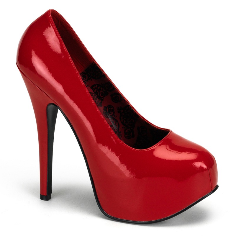 PLEASER【取り寄せ】プリーザー・ワイドサイズ厚底パンプス/品番：TEEZE-06W/TEE06W/15cmヒール/レディース/ワイド幅/幅広ワイズ/ラウンドトゥ/アーモンドトゥ/大きいサイズ/ドレス/女装/男装/衣装/コスプレ/イベント/27cm/28cm/29cm/30cm/31cm/32cm/エナメルレッド/赤