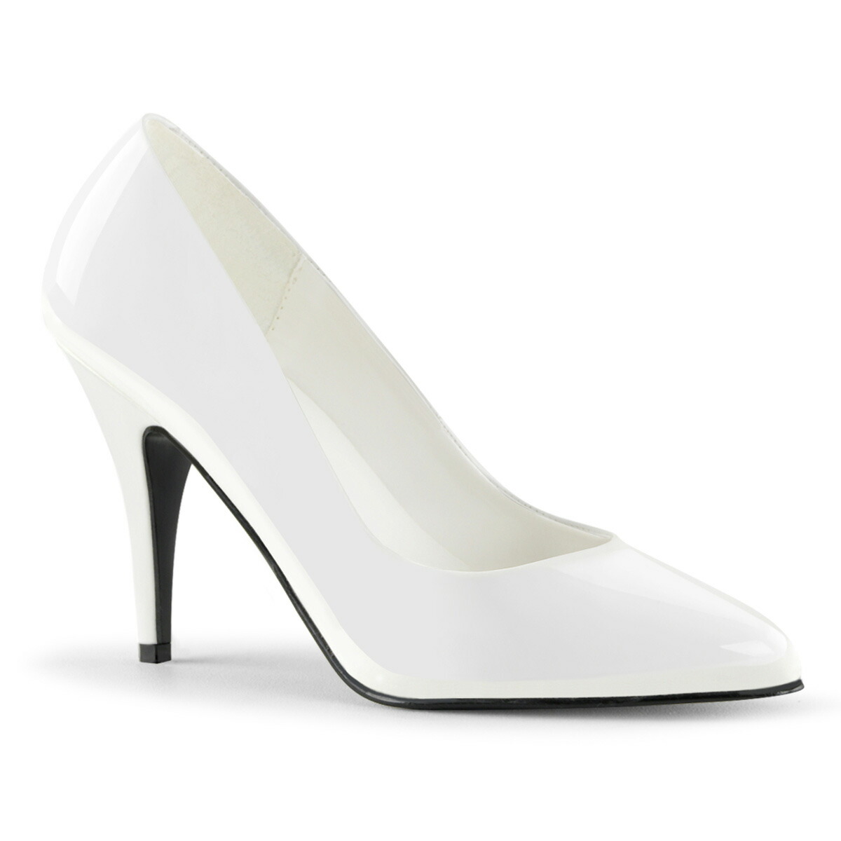 PLEASER【取り寄せ】プリーザー・プレーンパンプス/品番:VANITY-420/VAN420/10cmヒール/ドレス/靴/ピンヒール/ハイヒール/ポインテッドトゥ/小さいサイズ/大きいサイズ/エナメルパンプス/レディース/シンプルパンプス/サイズ展開豊富/美脚パンプス/エナメルホワイト/白|KONI KONI
