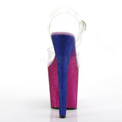 PLEASER【取り寄せ】プリーザー・グリッターオンブレ厚底サンダル/品番:XTREME-808OMBRE/XTM808OMBRE/20cmヒール/ドレス/キャバ嬢/ポールダンス/ダンス/衣装/ピンヒール/小さいサイズ/ストラップサンダル/グラデーション/レディース/ハイヒール/ピンク×ブルー/青