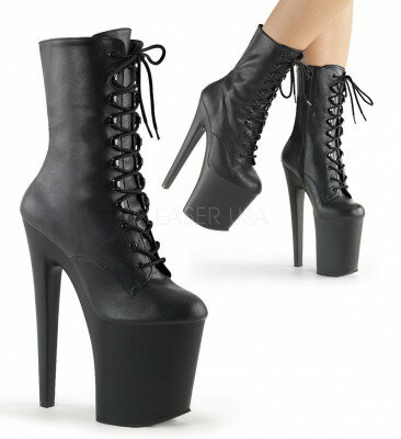 PLEASER【取り寄せ】プリーザー・厚底フェイクレザーショートブーツ/品番:XTREME-1020/XTM1020/20cmヒール/ダンスシューズ/ダンス/衣装/ポールダンス/女王様/靴/ピンヒール/ハイヒール/小さいサイズ/大きいサイズ/フェイクレザーブラック/合皮黒|KONI KONI