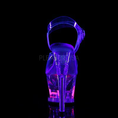 超大特価 楽天市場 Pleaser 取り寄せ プリーザー キャットインネオン厚底ムーンクリアサンダル 品番 Moon 708cat Moon708cat 17cmヒール ドレス 厚底靴 ダンスシューズ 衣装 ポールダンス ピンヒール 小さいサイズ 大きいサイズ ハイヒール 17cmヒール クリアヒール