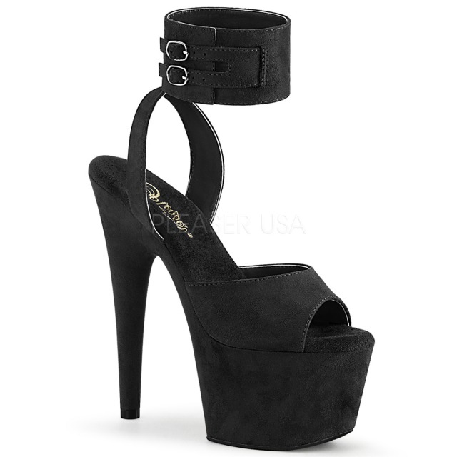 PLEASER【取り寄せ】プリーザー・ワイドアンクルストラップ厚底サンダル/品番:ADORE-791FS/ADO791FS/17cmヒール/靴/厚底靴/ポールダンス/ダンス/キャバ嬢/ピンヒール/ハイヒール/ブラック/黒