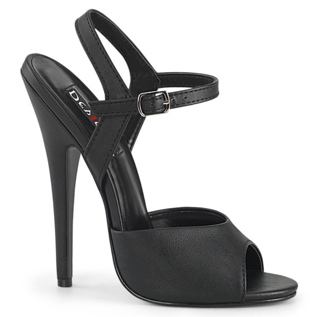 PLEASER【取り寄せ】プリーザー・アンクルストラップサンダル/品番:DOMINA-109/DOM109/15cmヒール/ドレス/キャバ嬢/ホステス/ダンス/衣装/ピンヒール/レディース/小さいサイズ/大きいサイズ/靴/シングルソール/コスプレ/ドレス/レザーサンダル/フェイクレザーブラック/合皮黒