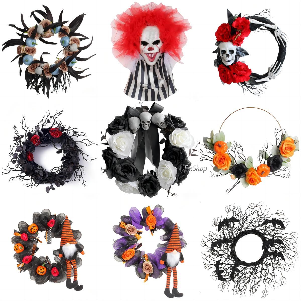 楽天市場】ハロウィン 飾り リース 花輪 造花 フラワーリース