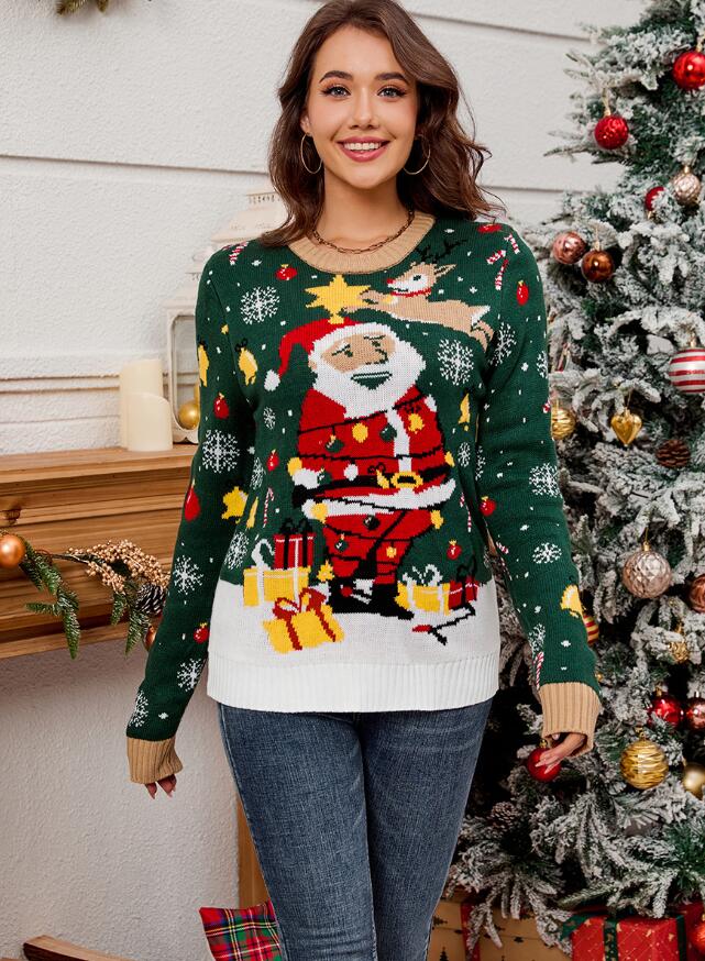 楽天市場】レディース クリスマス セーター クリスマスツリー柄