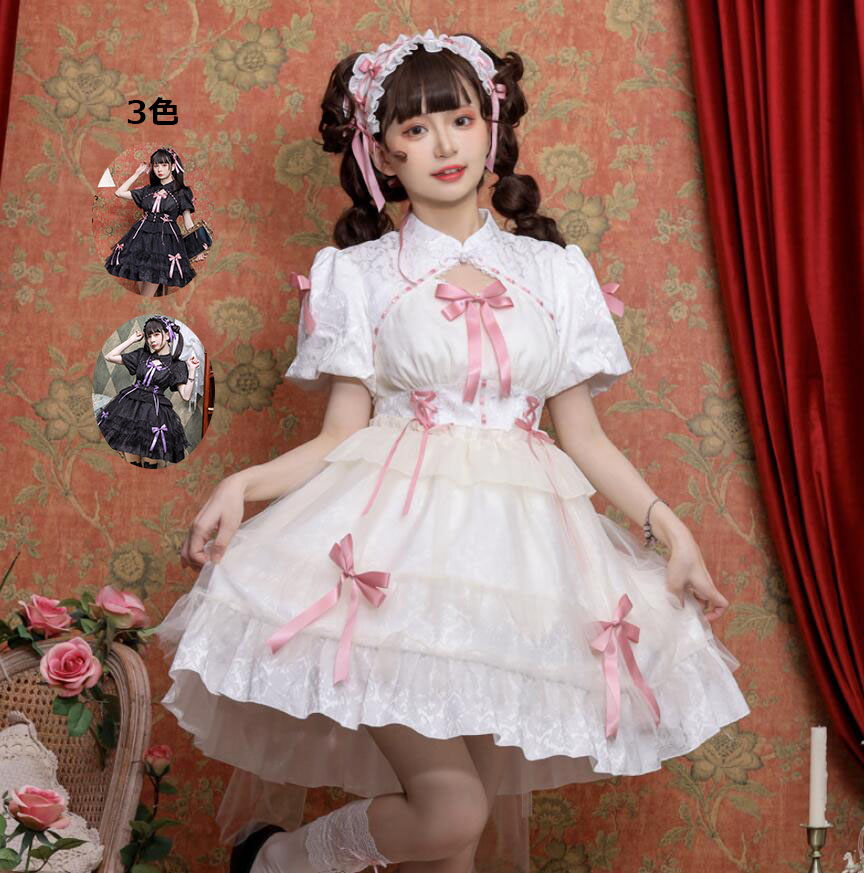 オリジナルロリータドレス コスプレ風ワンピ 可愛い系 楽天市場】ロリータ ワンピース ゴスロリ ロリータドレス 膝丈
