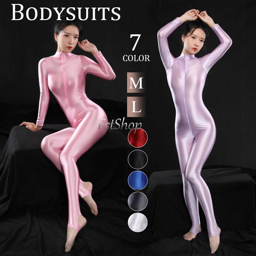 楽天市場】ボディスーツ 長袖 ダンス衣装 全身タイツ レディース光沢