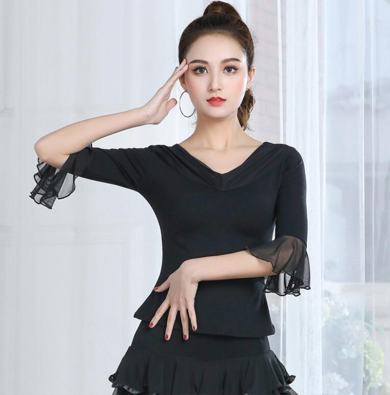 M　新品　社交ダンス　黒　トップス　シンプル　レッスン　ワルツ　ラテン　2037 楽天市場】社交ダンストップス 黒の通販