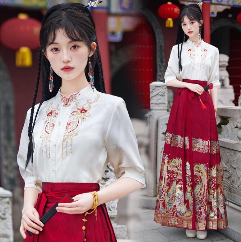 ハロウィン漢服チャイナ服2点セット コスプレ衣装ダンス衣装セットアップ馬顔スカート 古典ダンスウェア中華風レディース大人コスプレ衣装トップスとスカート学園祭 文化祭コスプレ衣裳パーティー用cosplay仮装 団体服イベント舞台服装エレガント コスチューム演出服 変装｜ＦＳＴ店 8,584円