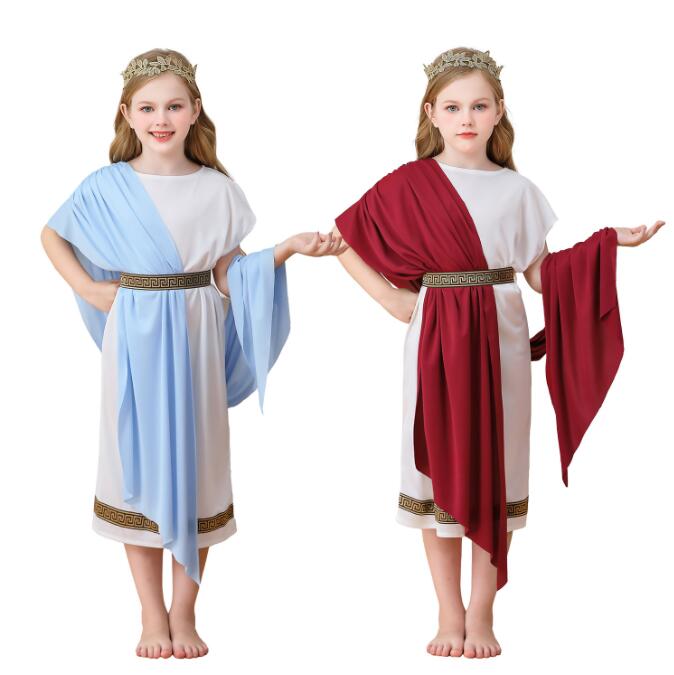 子供ハロウィン 衣装ワンピース 古代ギリシア風3点セット トガ 民族衣装 キッズ ロマ服 ショール 男の子ローブ 女の子コスチューム キッズ コスプレ衣装ステージ 神話 姫 王子 かわいい 余興 パーティーグッズ イベント用品 Halloween 衣装 Party 演出 テルマエ ロマエ画像
