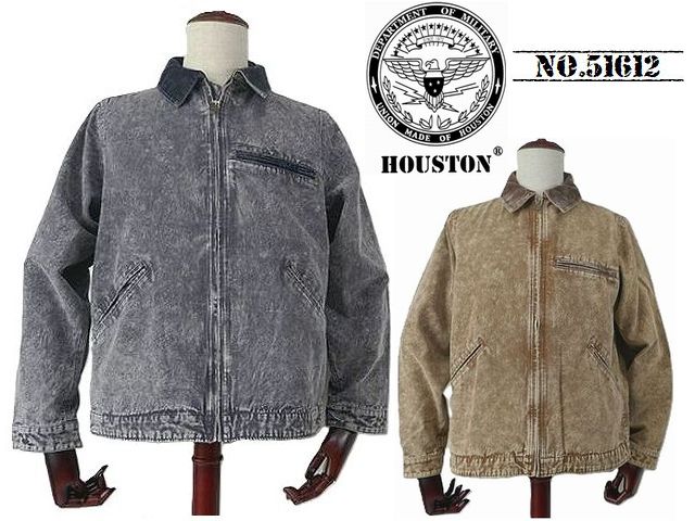 【HOUSTON ヒューストン】綿織物帆布 FADE WORK 上衣 フェードワーク NO.51612【貨物輸送無料】