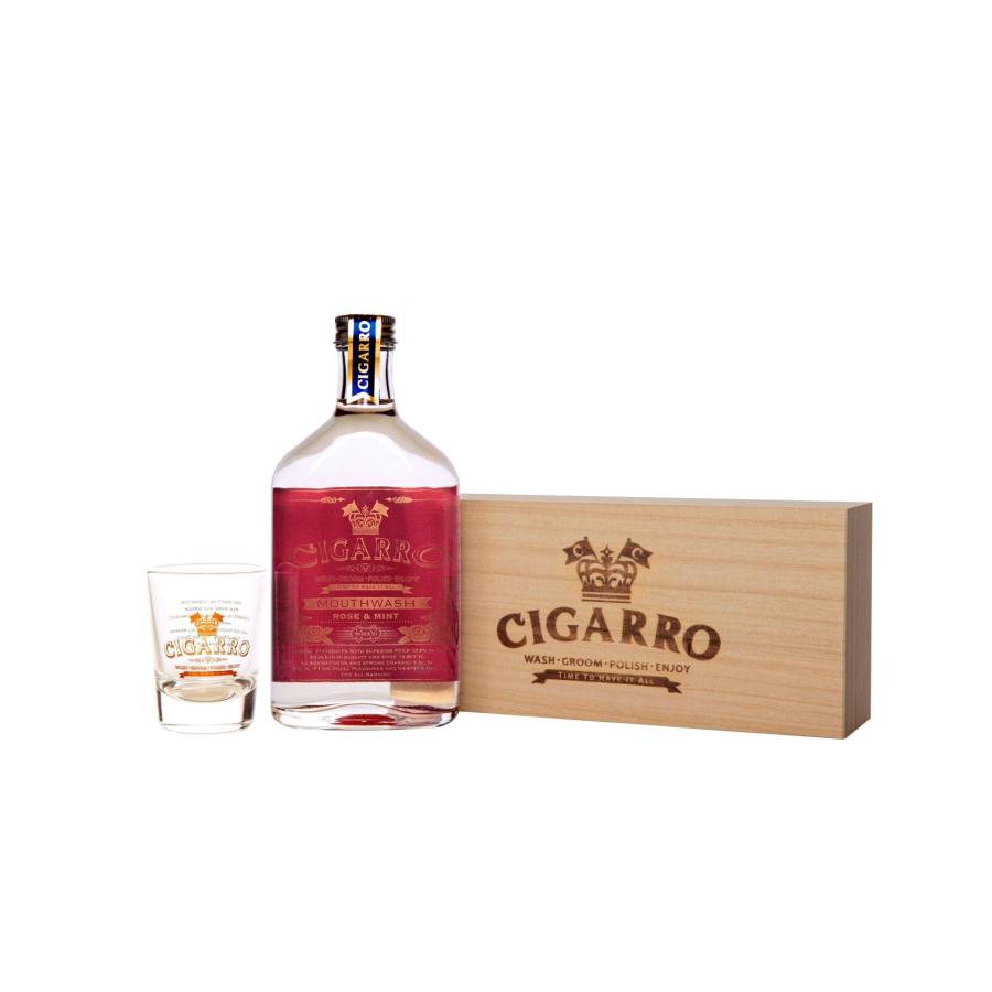 CIGARRO(シガーロ) マウスウォッシュ　ローズ＆ミント　ショットグラス・木箱付 蔦屋書店 蔦屋家電