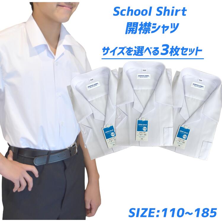 楽天市場】開襟シャツ3枚セット B体b体 学生服 ワイシャツ スクール