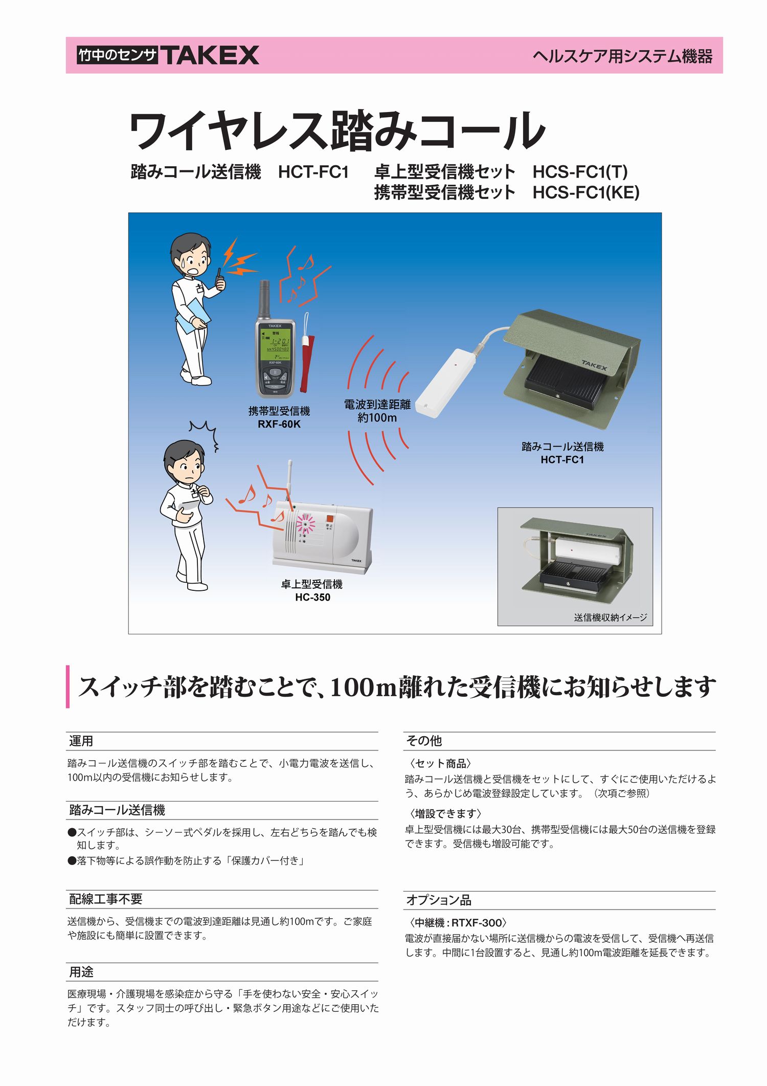 スノーブルー 竹中エンジニアリング みえはるくん（携帯型受信機セット） HCS-D116(KE) 介護用品 福祉用具 徘徊 紐センサー 携帯型センサー 