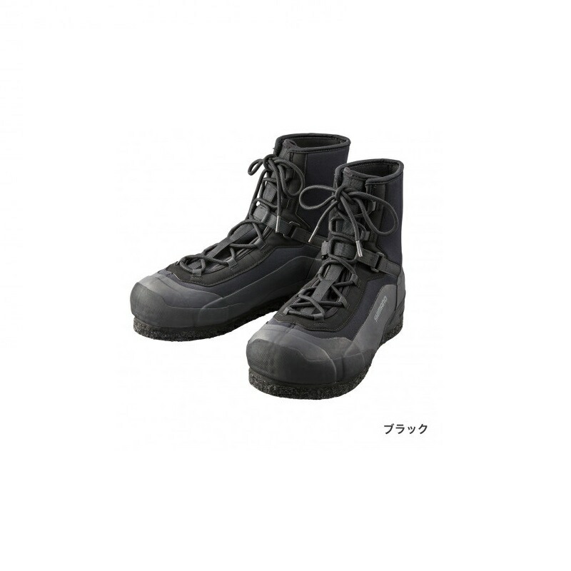 シマノ　FS-080U ロックショアウェットブーツ(ウォータードレイン・ピンフェルト) ブラック 28.0cm　【釣具　釣り具】