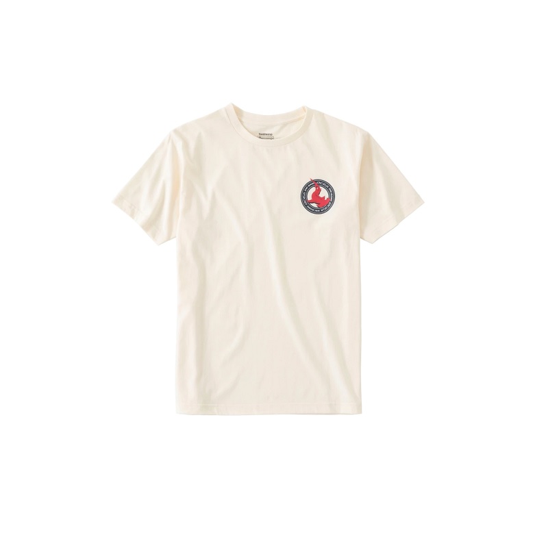 854円 付与 シマノ Shimano SH-003V コットン グラフィック Tシャツ L オフホワイト
