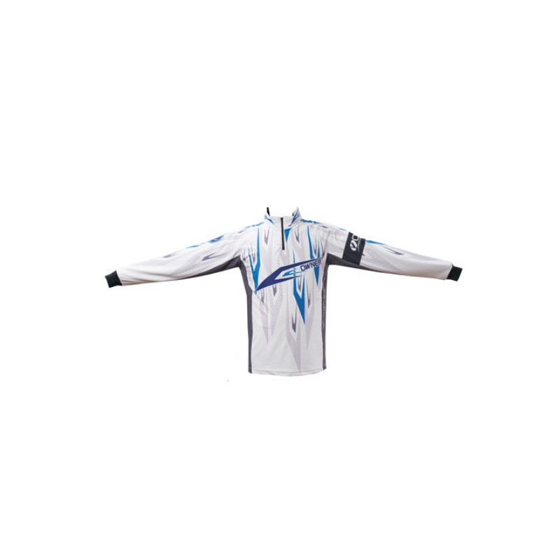 オーナー　ストレッチグラフィックシャツ2 LL ホワイト/ターコイズ　【釣具　釣り具】