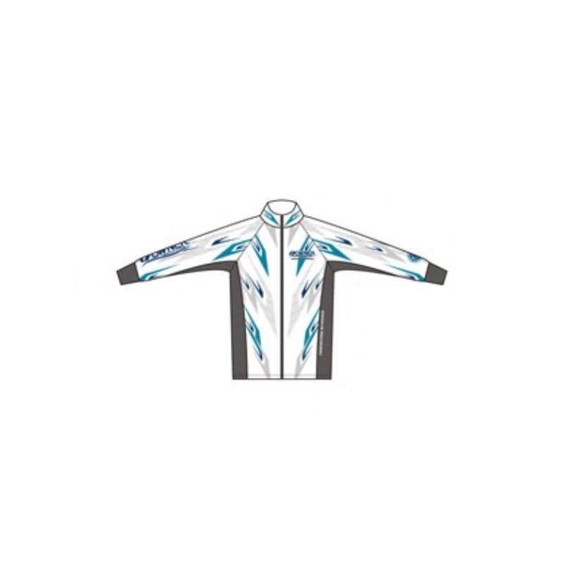 オーナー　ストレッチフルジップシャツ2 LL ホワイト/ターコイズ　【釣具　釣り具】