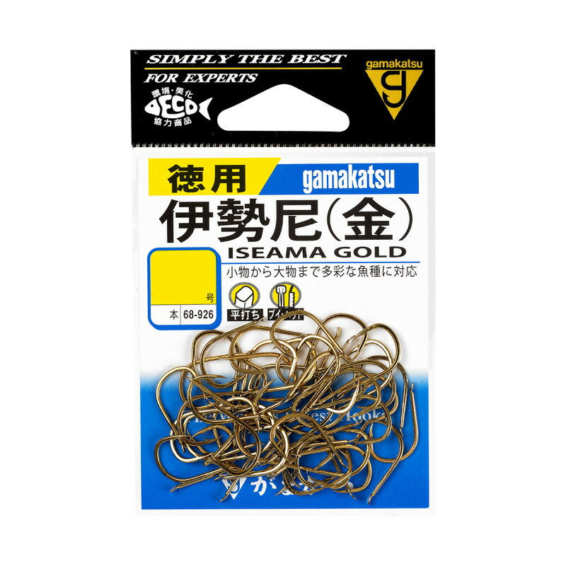 楽天市場】がまかつ 徳用 伊勢尼 金 68-926 (伊勢尼バラ針 釣鉤) ゆう