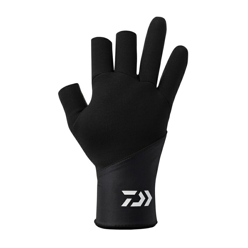 ダイワ　DG-7325W タイタニュームα グローブ 3本カット ブラック 2XL【釣り　防寒グローブ　防寒手袋】