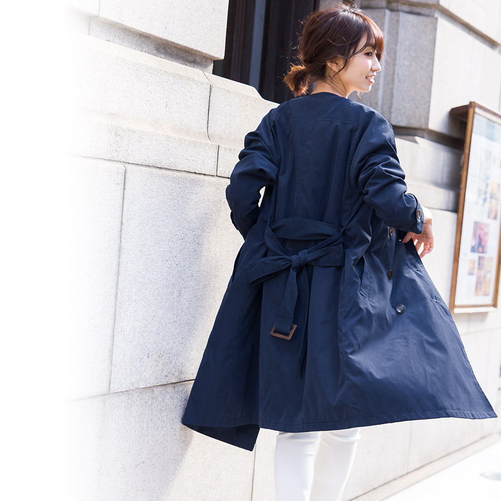 【20%OFF★】セールにつき返品・交換・キャンセル不可ノーカラー トレンチコート スプリングコート レディース ベルト付き ピーチ素材 春 コート アウター ロング ダブル 長袖 M L ミリアンデニ 【20%OFF★】セールにつき返品・交換・キャンセル不可ノーカラー トレンチコート スプリングコート レディース ベルト付き ピーチ素材 春 コート アウター ロング ダブル 長袖 M L ミリアンデニ