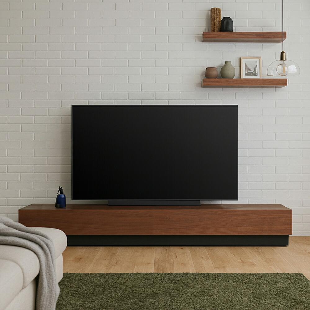 テレビ台 幅180cm テレビボード カラー ブラウン ウォールナット サイズ 幅 180 奥行45 高さ24cm 生産国 福岡県 国産 日本製 完成品 ローボード ロータイプテレビ台 北欧 家具 無垢材 天然木シート 収納付き 大川家具