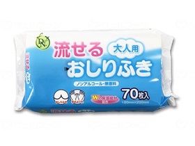 成年者用流せるおしりふき70枚入