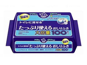 おしりふき 日本製紙クレシア 100枚 大容量 無香料 弱酸性 15時までのご注文で即日出荷(休業日除く) ケース販売 Tトイレに流せるタップリ使えるおしりふき 100枚 ケース おすすめ 使いやすい 清潔 衛生的 ラクラク｜ケアフーク