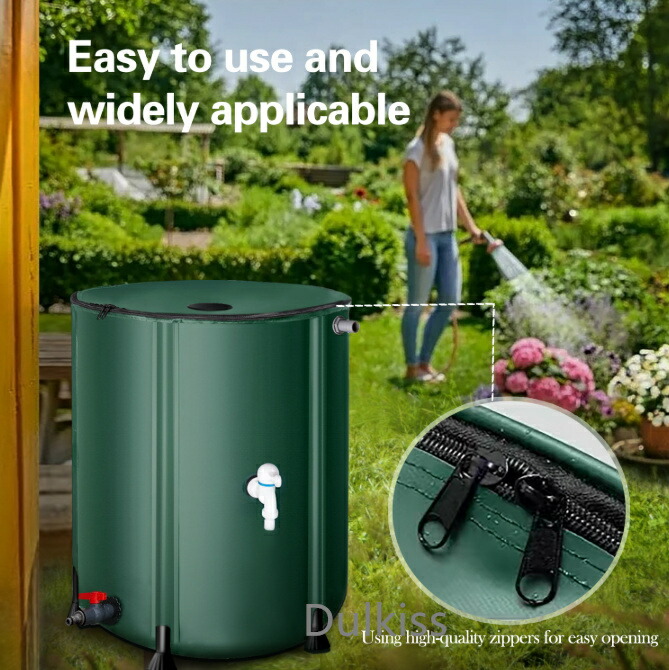 【マラソン限定!全品10%OFF+P5倍】貯水タンク 50L/100L/200L 大容量 雨水タンク 家庭用 庭 水やり 折りたたみ 業務用 貯水 蛇口式 雨 貯留 貯水槽 洗車 車 簡単 設置 雨水貯留タンク|Dulkiss