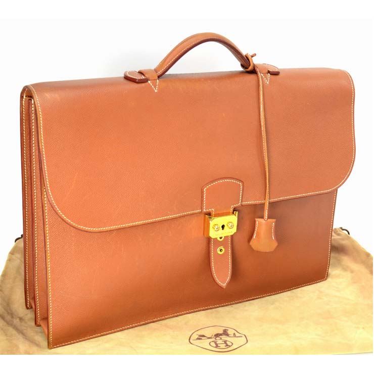 楽天市場 中古 エルメス ビジネスバッグ メンズ サックアデペッシュ41 レザー ブラウン ブリーフケース A刻印 Hermes 送料無料 ブランドリサイクルストアスマイル
