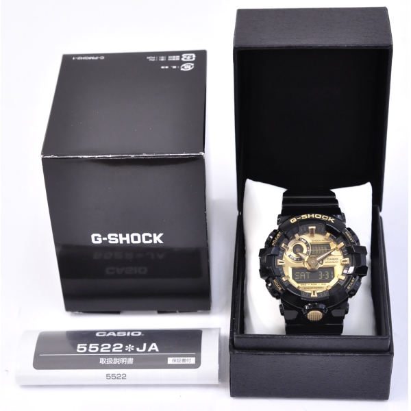 楽天市場 中古 カシオ G Shock メンズ腕時計 樹脂 クオーツ 文字盤ゴールド Ga 710gb 5522 Casio 送料無料 美品 ブランドリサイクルストアスマイル