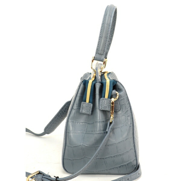 楽天市場 中古 キャットインザクローゼット 2wayハンドバッグ 型押し ライトブルー Cat In The Closet 送料無料 美品 ブランドリサイクルストアスマイル