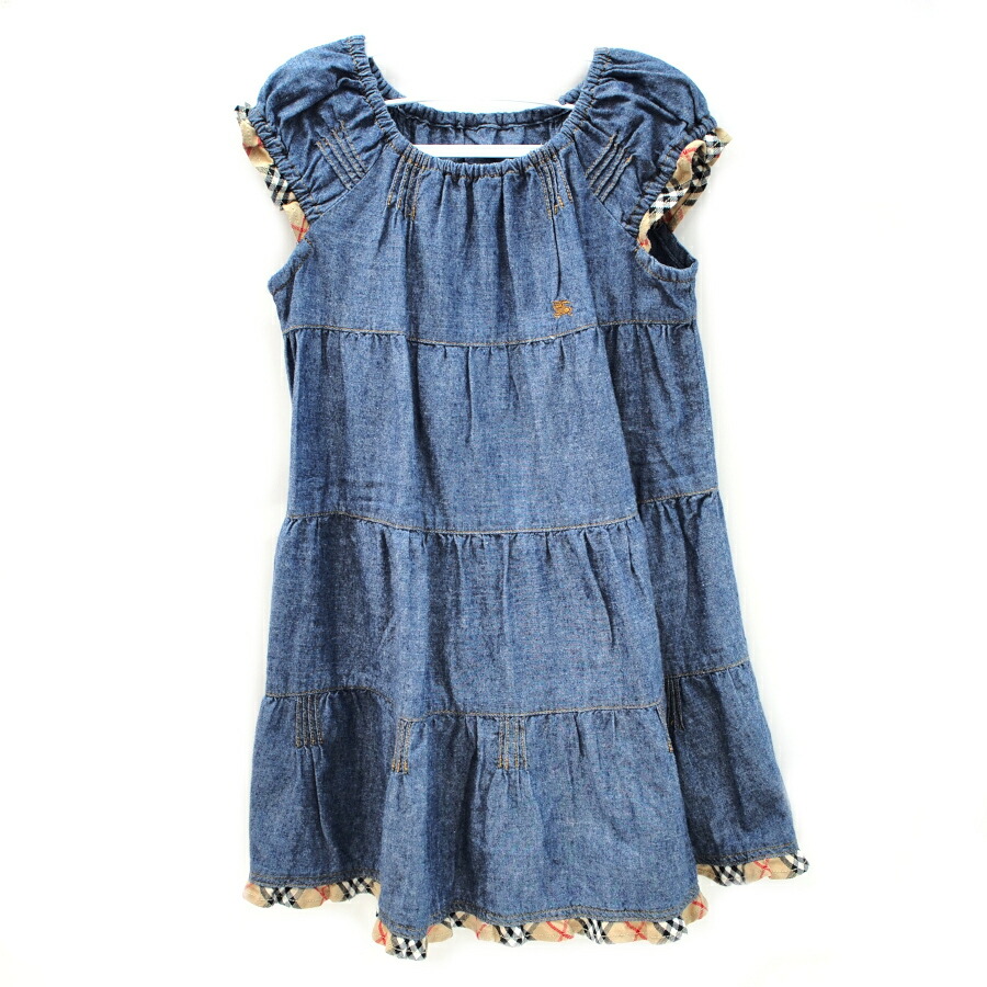 楽天市場 中古 バーバリーロンドン ワンピース キッズ ノースリーブ デニム チェック サイズ1a 三陽商会 Burberry London ブランドリサイクルストアスマイル