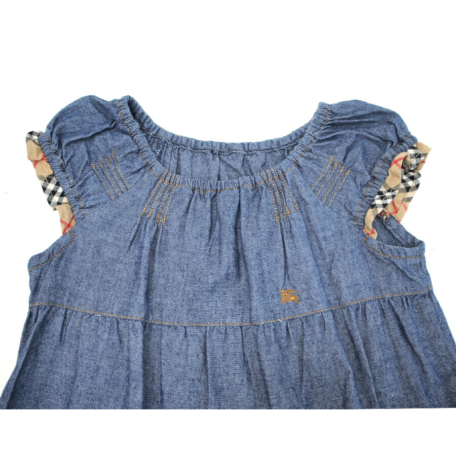 楽天市場 中古 バーバリーロンドン ワンピース キッズ ノースリーブ デニム チェック サイズ1a 三陽商会 Burberry London ブランドリサイクルストアスマイル