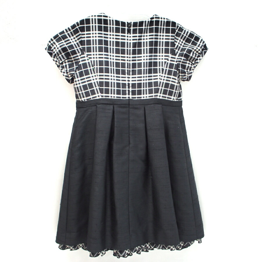 中古 バーバリーロンドン ドレス ワンピース キッズ 半袖 チェック ブラック サイズ110a 三陽商会 Burberry London 送料無料 美品 Mozago Com
