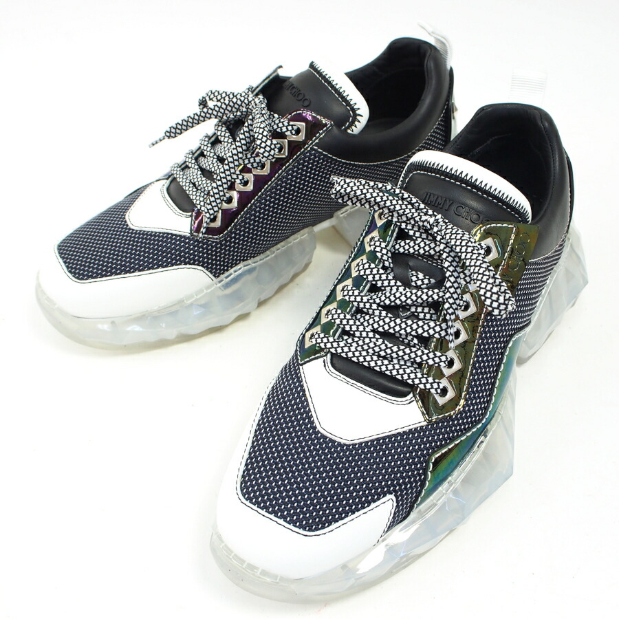 楽天市場 中古 ジミーチュウ スニーカー メンズ Diamond ナイロン レザー ブラック ホワイト サイズ42 Jimmy Choo 送料無料 ブランドリサイクルストアスマイル