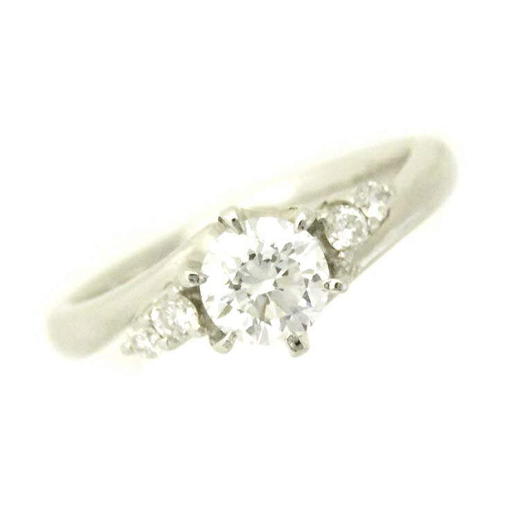 【中古】リング プラチナ900 ダイヤモンド 0.504ct 0.10ct サイズ7号 ソーティング付 レディース ジュエリー [送料無料][美品]