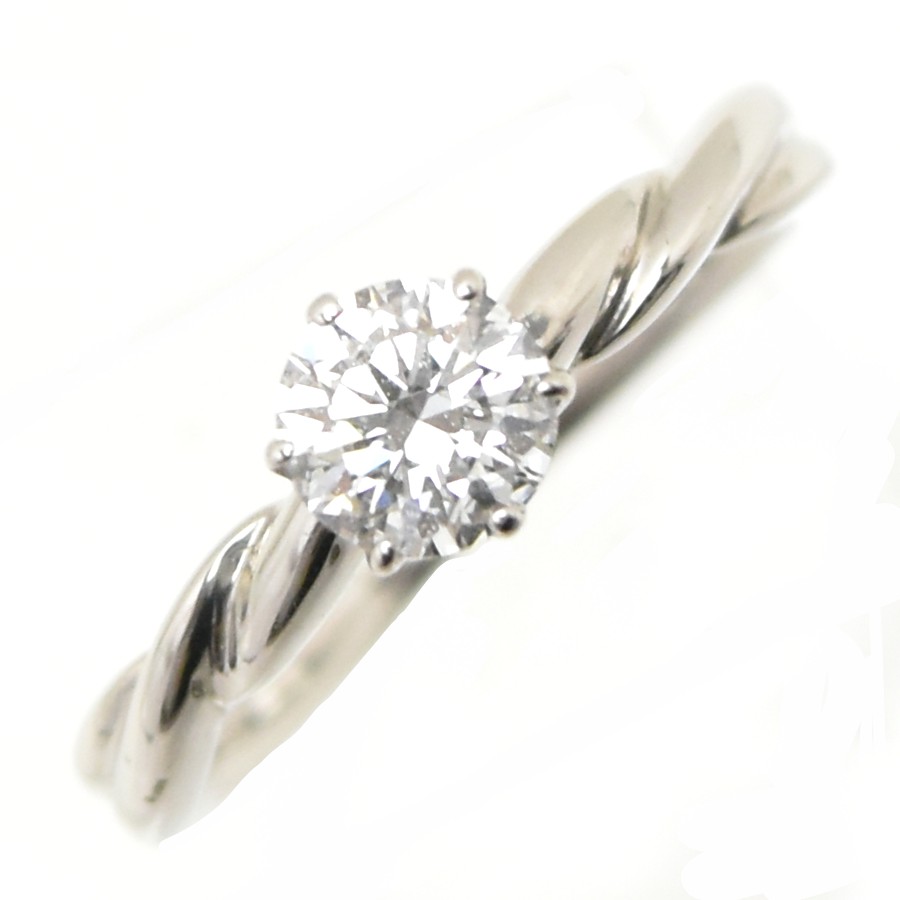 【中古】リング プラチナ900 ダイヤモンド 0.427ct サイズ7.5号 鑑定書付き レディース ジュエリー [送料無料][美品]