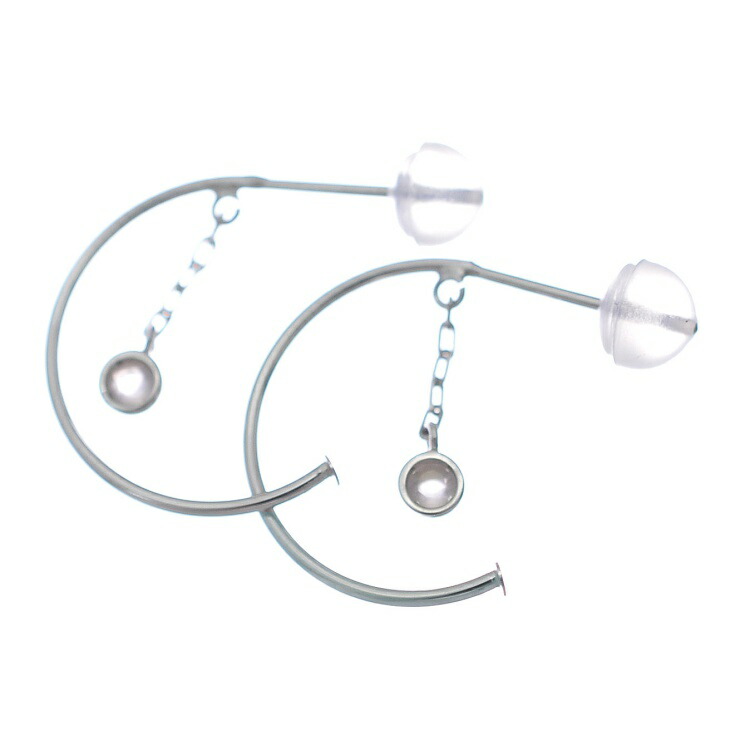 楽天市場】【新品ピアス】K14WG フープ ピアス 遮断式 ポスト 重ね着け