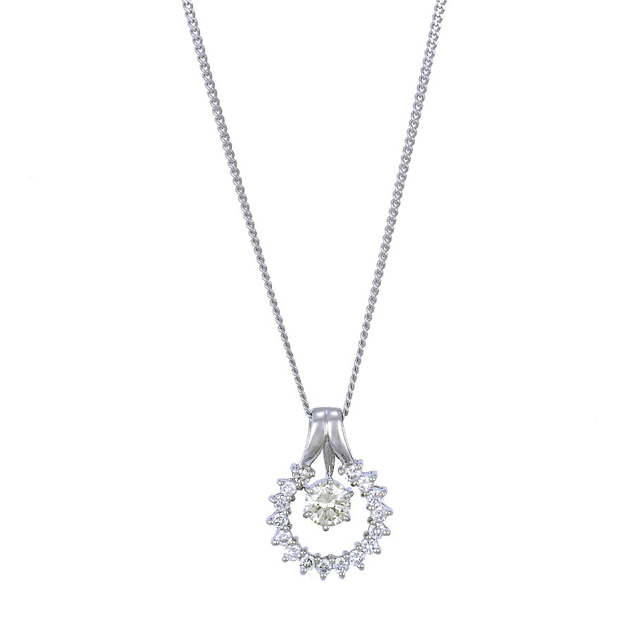 【中古】ペンダント Pt900 850 プラチナ ダイヤモンド 0.268ct 0.23ct レディース ジュエリー [美品][送料無料]｜ブランドリサイクルストアスマイル